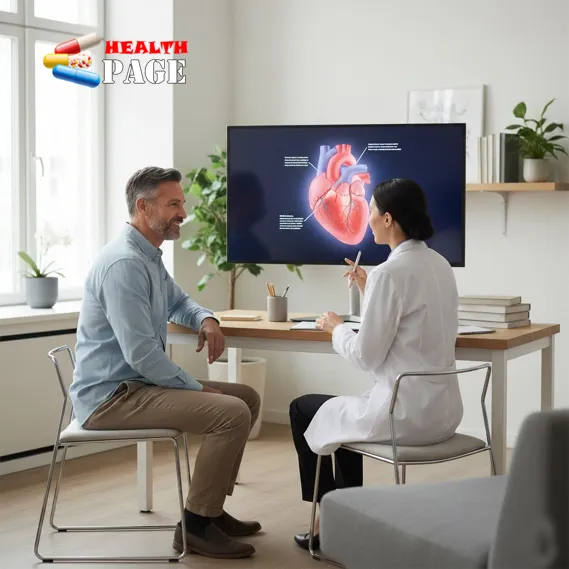 patient discussing a recommended cardiac stress test with a heart specialist