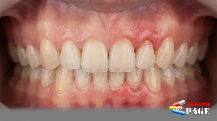 Comparison of healthy gums and gums affected by gingivitis
