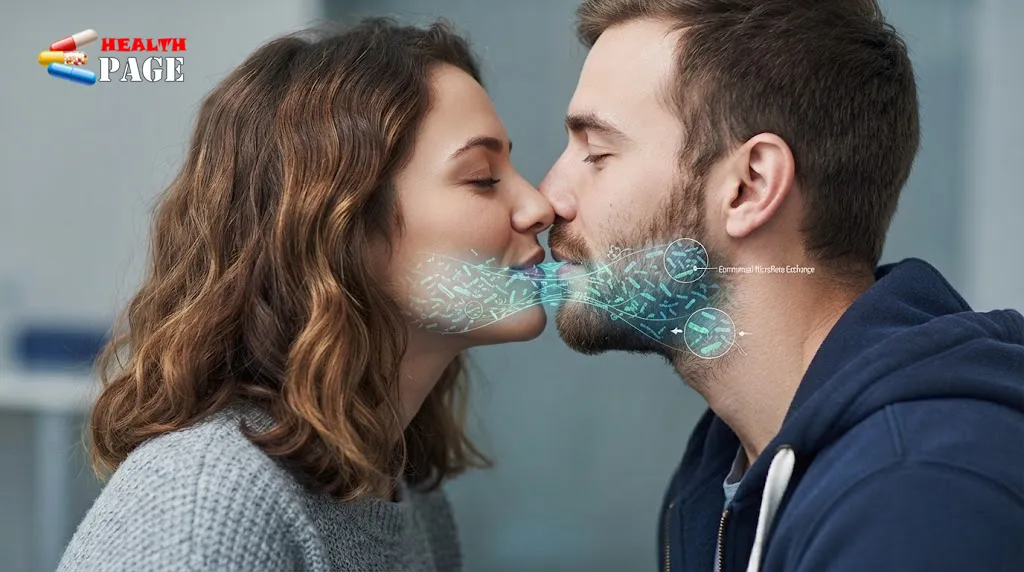 Kissing can transfer oral bacteria through saliva