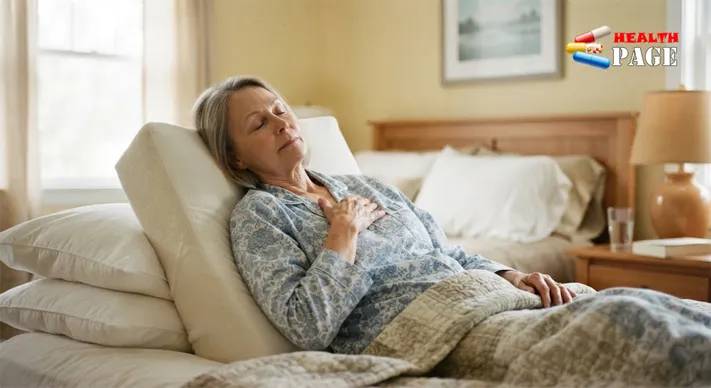 Adult sleeping slightly upright with pillows while recovering from a rib fracture (Rib fracture healing time)