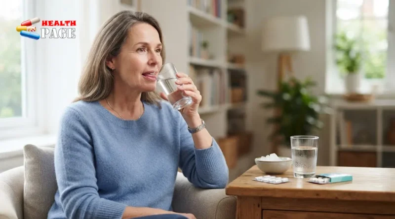 Person drinking water for quick relief from dry mouth