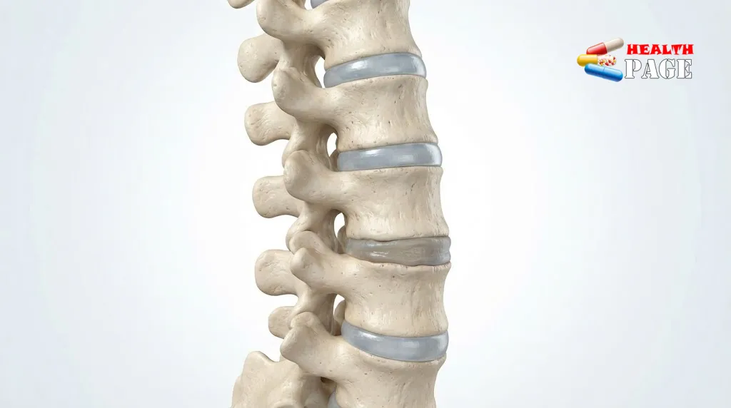 Lumbar spine showing a degenerative intervertebral disc with reduced disc height