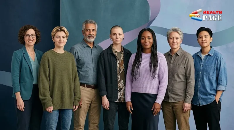 Diverse group of adults with different styles and gender expressions representing gender diversity.