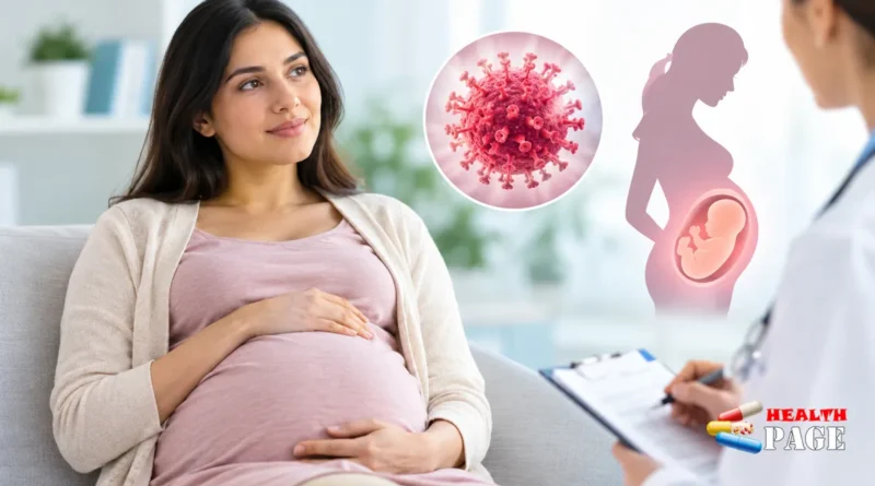 Pregnant woman consulting a healthcare professional about rubella infection and risks to her baby