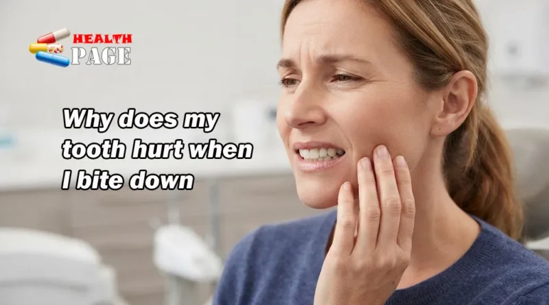 why does my tooth hurt when I bite down, Person experiencing tooth pain when biting down